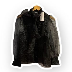 Zara Black Organza Blouse